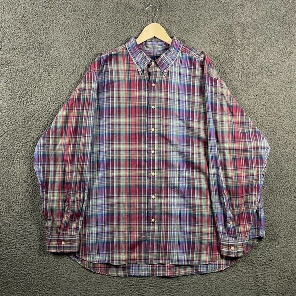 Polo Ralph Lauren Shirt Mens 3XB Red Plaid Button Down Preppy Casual - Picture 1 of 13